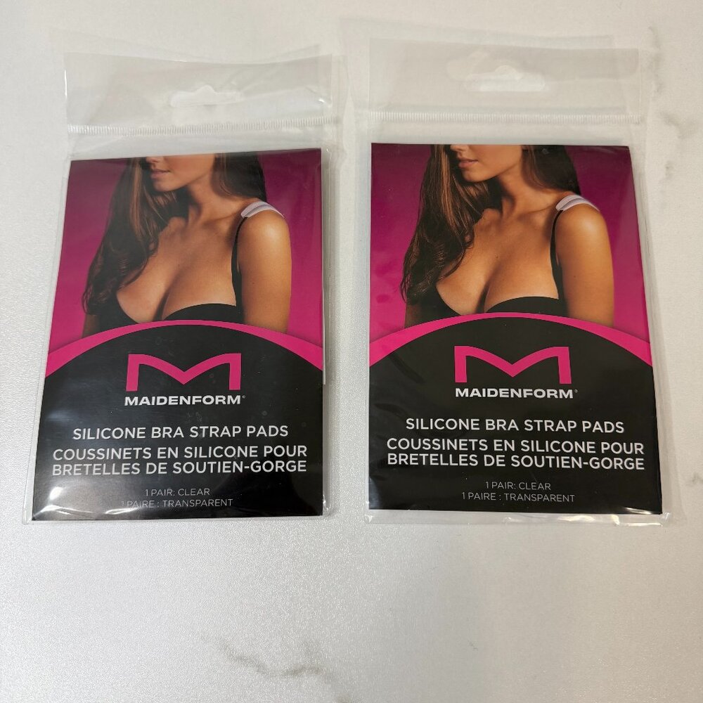 2 Pair Maidenform Silicone Bra Strap Pads Clear